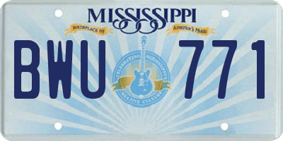 MS license plate BWU771