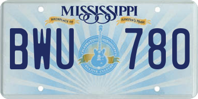 MS license plate BWU780