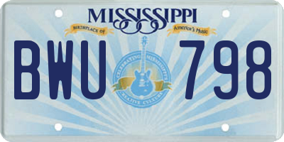MS license plate BWU798