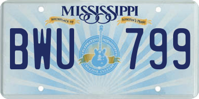 MS license plate BWU799