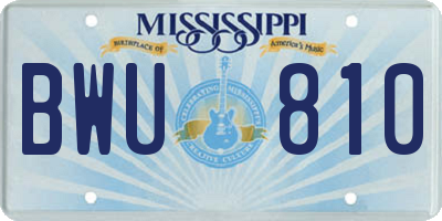 MS license plate BWU810