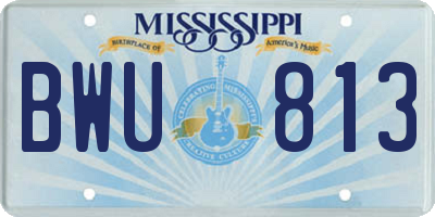 MS license plate BWU813