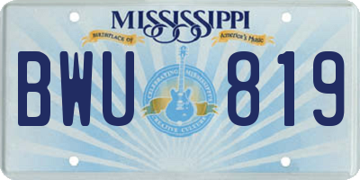 MS license plate BWU819