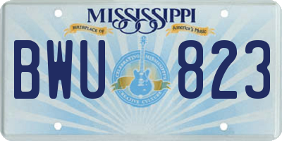 MS license plate BWU823