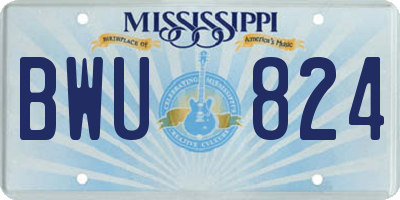 MS license plate BWU824