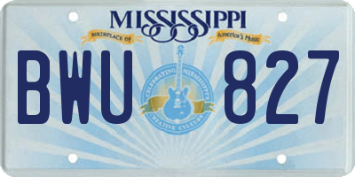 MS license plate BWU827