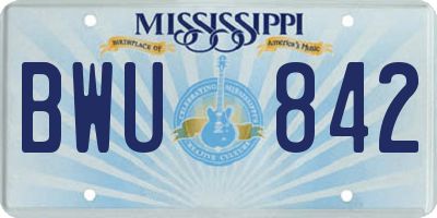 MS license plate BWU842