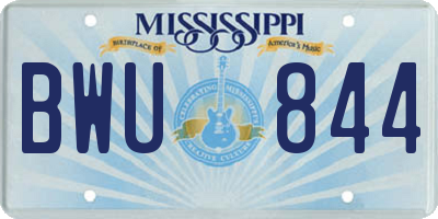 MS license plate BWU844
