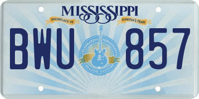 MS license plate BWU857