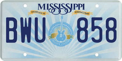MS license plate BWU858