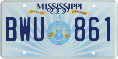 MS license plate BWU861