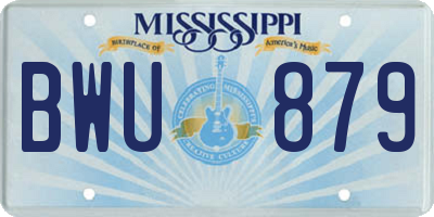 MS license plate BWU879