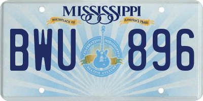 MS license plate BWU896