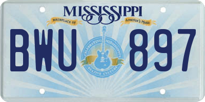 MS license plate BWU897