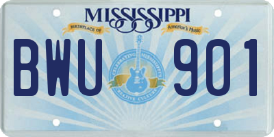 MS license plate BWU901