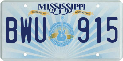 MS license plate BWU915