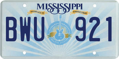 MS license plate BWU921