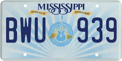 MS license plate BWU939