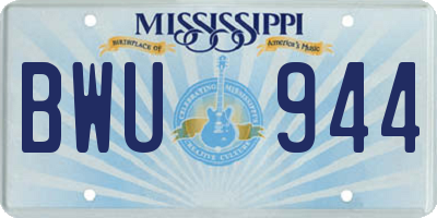 MS license plate BWU944