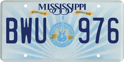 MS license plate BWU976