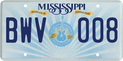MS license plate BWV008