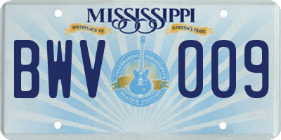 MS license plate BWV009
