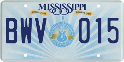 MS license plate BWV015