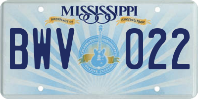MS license plate BWV022