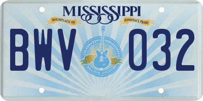 MS license plate BWV032