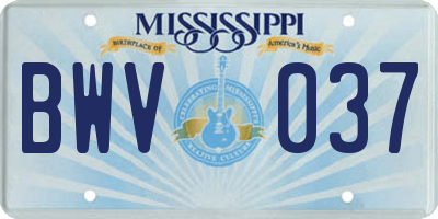 MS license plate BWV037
