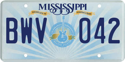 MS license plate BWV042