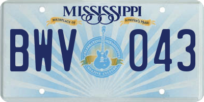 MS license plate BWV043