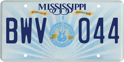MS license plate BWV044