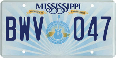 MS license plate BWV047
