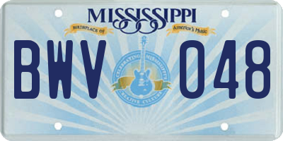 MS license plate BWV048