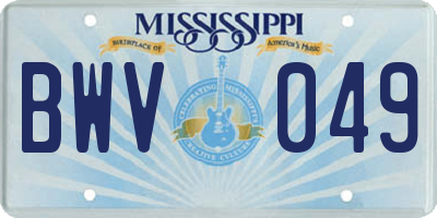 MS license plate BWV049