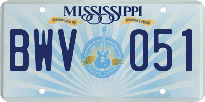 MS license plate BWV051
