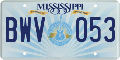 MS license plate BWV053