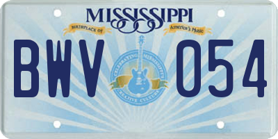 MS license plate BWV054
