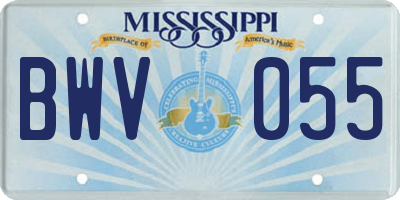 MS license plate BWV055
