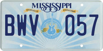 MS license plate BWV057