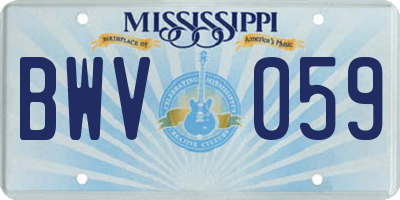 MS license plate BWV059