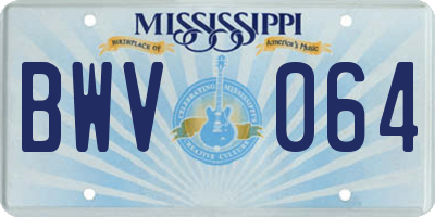 MS license plate BWV064