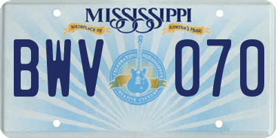 MS license plate BWV070