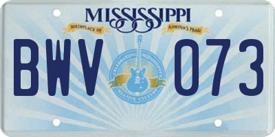 MS license plate BWV073