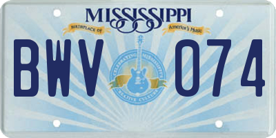 MS license plate BWV074