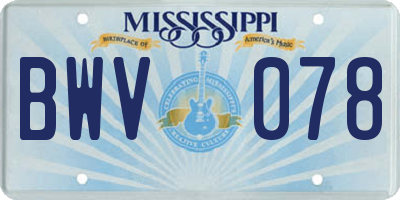 MS license plate BWV078