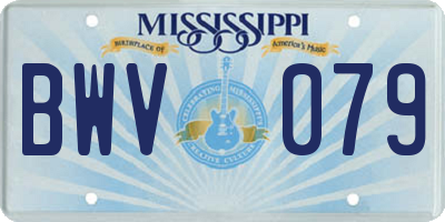 MS license plate BWV079
