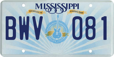MS license plate BWV081
