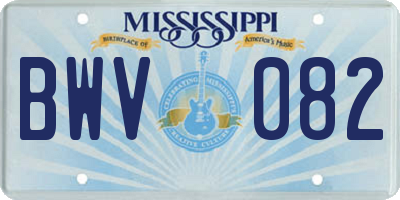 MS license plate BWV082